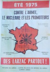 Imagem de cartaz de 1975 contra as armas nucleares