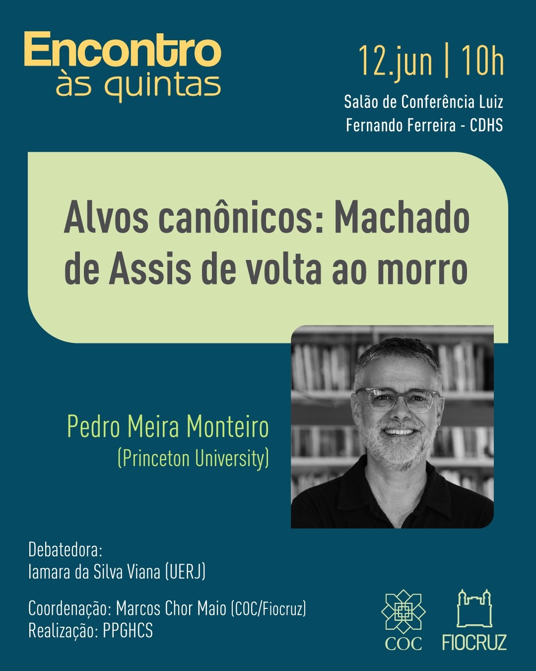 Cartaz do Encontro às Quintas de 12/06/2025