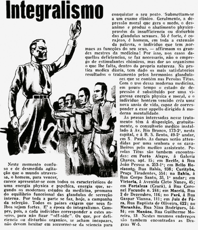 Anúncio de Pérolas Titus (Integralismo, 19 set. 1933)